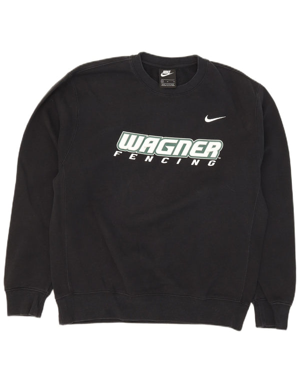 Felpa grafica da uomo Nike Felpa media in cotone nero