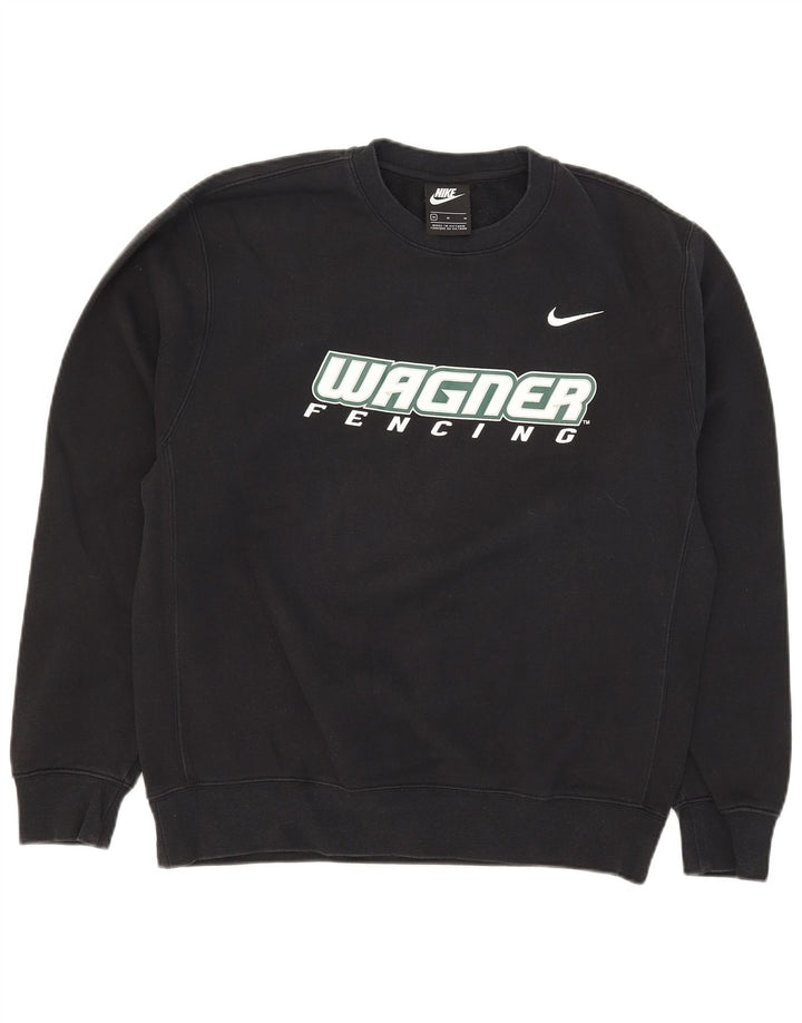 Felpa grafica da uomo Nike Felpa media in cotone nero