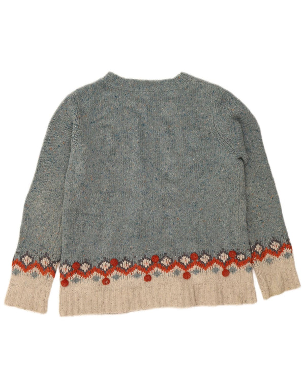 Maglione maglione con scollo a barca da donna di White Stuff UK 10 Small Blue Fair Isle