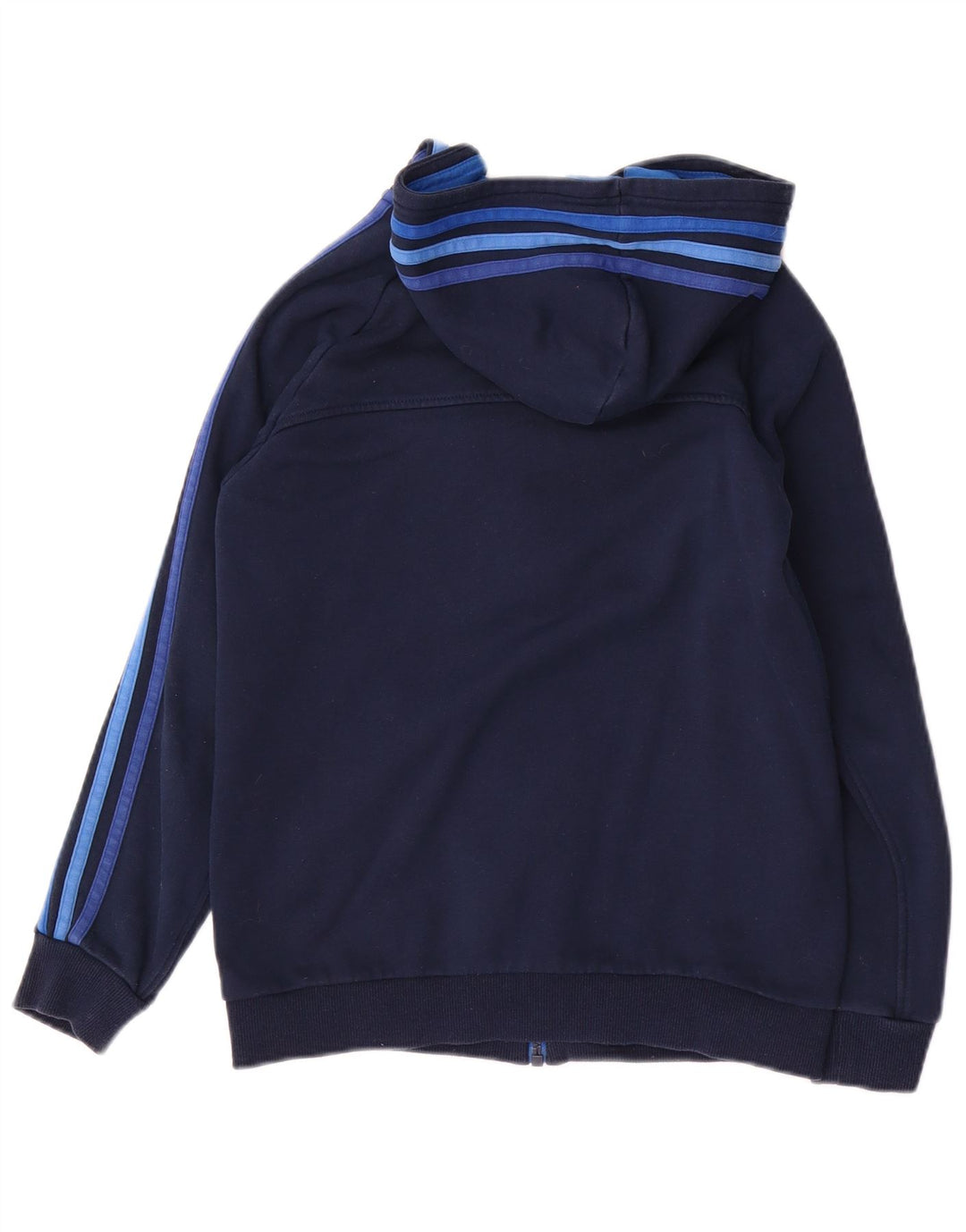 Maglione con cappuccio e zip grafica ADIDAS per ragazzi 11-12 anni in cotone blu navy