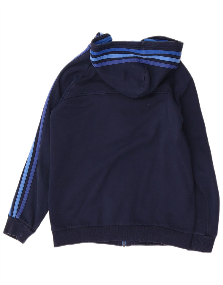 Maglione con cappuccio e zip grafica ADIDAS per ragazzi 11-12 anni in cotone blu navy