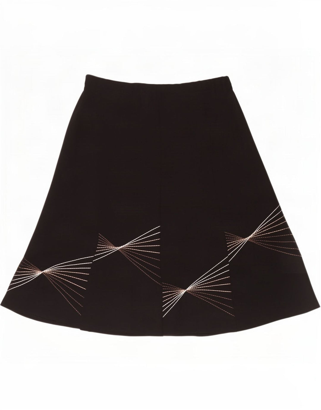 Gonna a trapezio da donna Marks & Spencer con motivo astratto UK 16 grande W40 nera