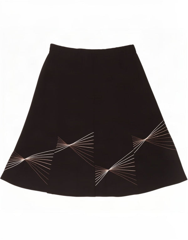 Gonna a trapezio da donna Marks & Spencer con motivo astratto UK 16 grande W40 nera