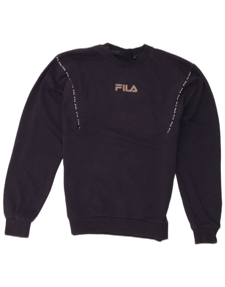 Felpa grafica da uomo Fila Jumper XS in cotone blu navy