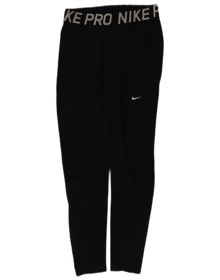 Leggings grafici Nike Dri Fit da donna UK 16 grande poliestere nero