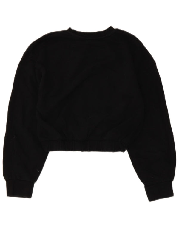Felpa corta da donna Zara UK 10 piccola in cotone nero