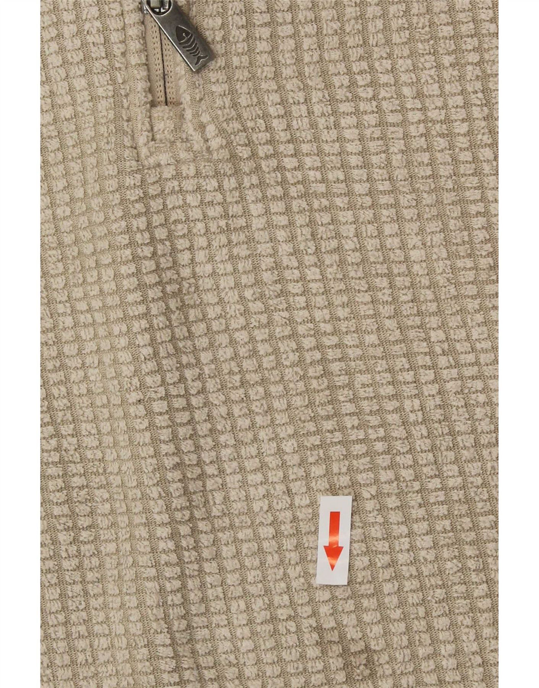 Weird Fish Maglione in pile da uomo con zip e collo, beige medio, poliestere