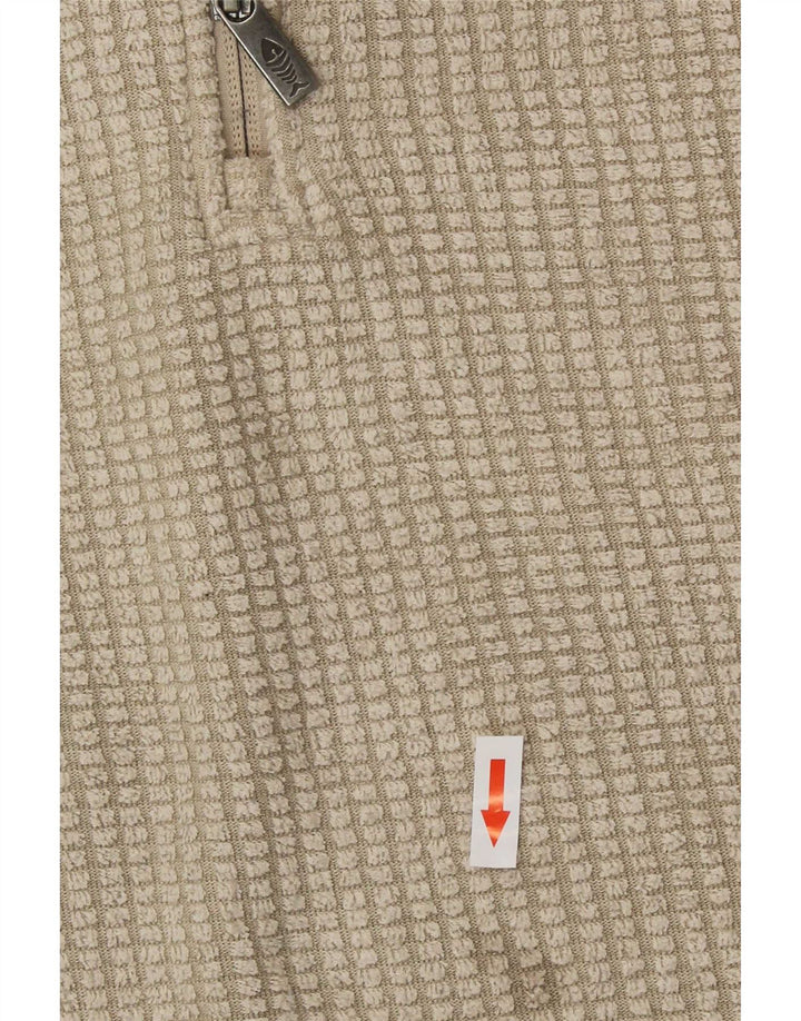 Weird Fish Maglione in pile da uomo con zip e collo, beige medio, poliestere