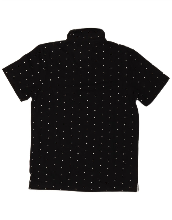VANS Mens Polo Shirt Medium Black Spotted Cotton