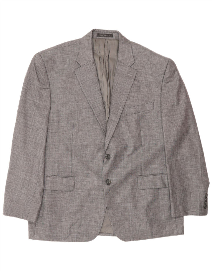 Giacca blazer a 2 bottoni da uomo Chaps UK 44 2XL Lana grigia