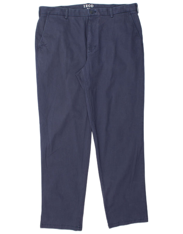 Pantaloni chino dritti da uomo IZOD W36 L32 in cotone blu navy