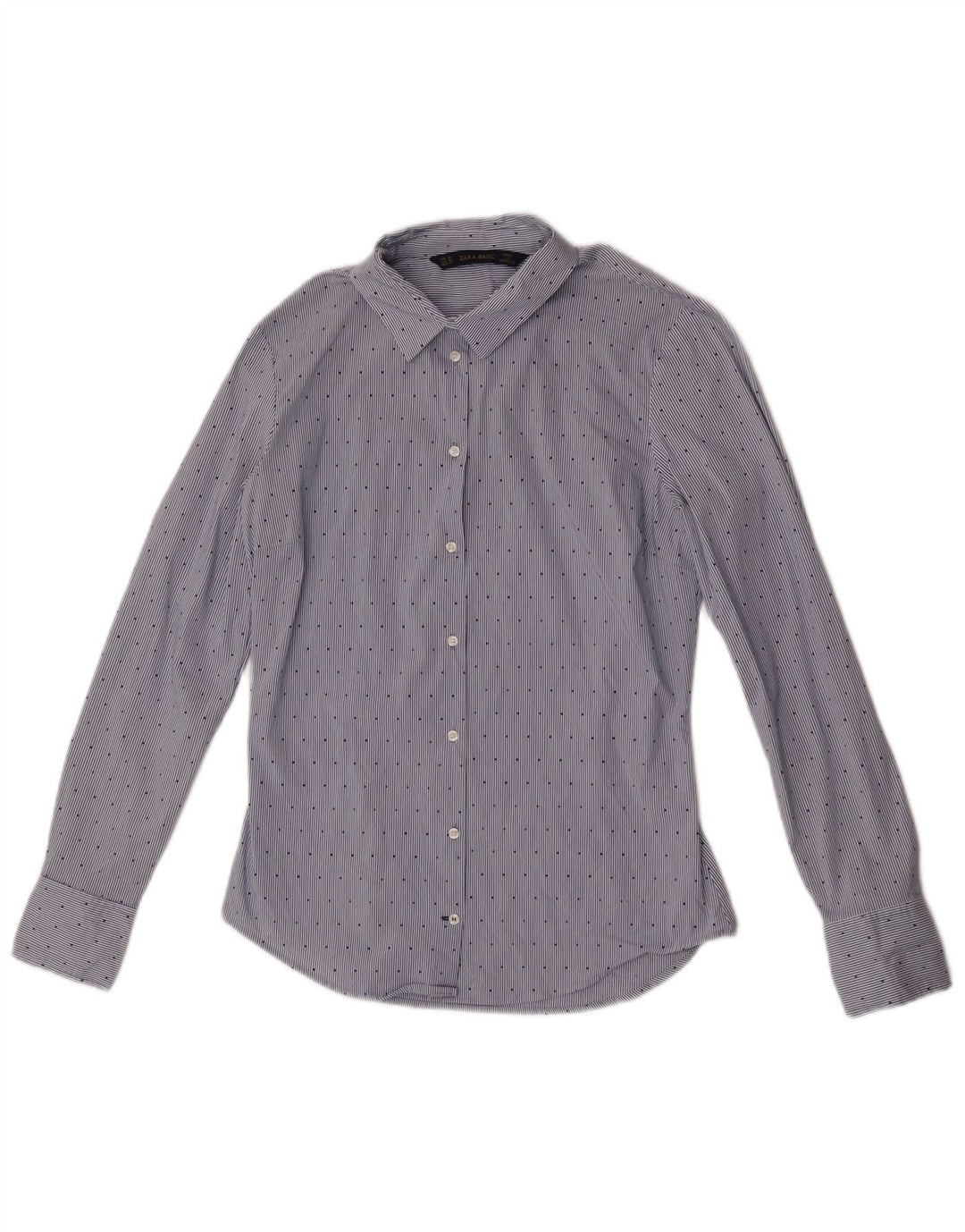 Camicia Zara da donna UK 12 gessato blu medio