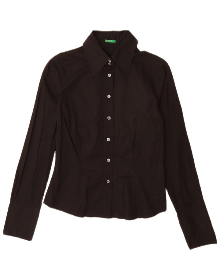 Camicia da donna Benetton UK 14 cotone medio nero
