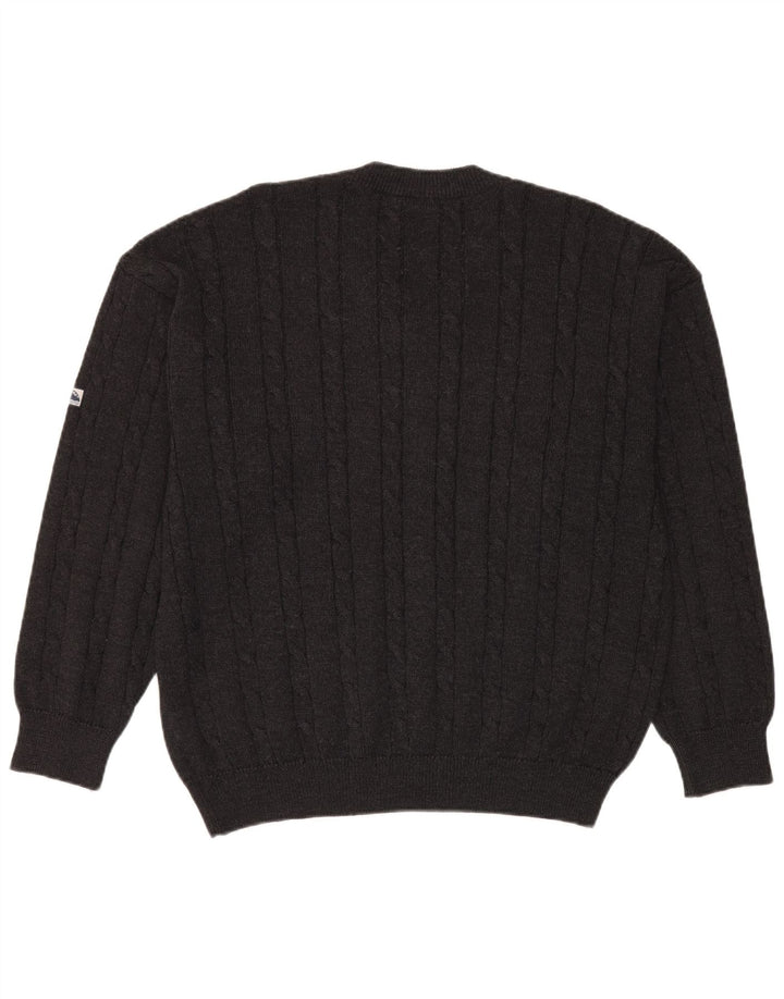 Maglione da uomo con scollo a V Navigare XL in lana grigia