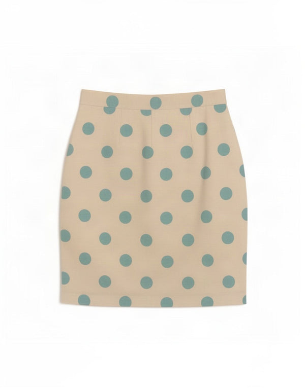 Gonna a tubino da donna Marella UK 8 Small W24 viscosa a pois bianchi