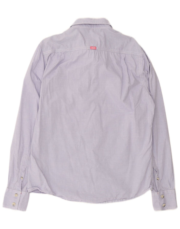 Camicia da uomo Superdry XL viola gessato in cotone