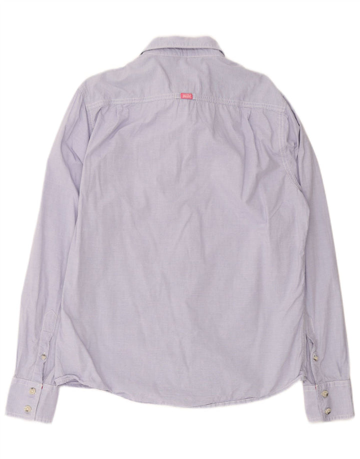 Camicia da uomo Superdry XL viola gessato in cotone