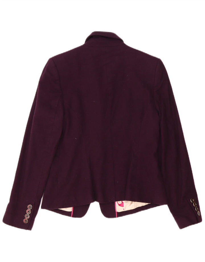 Giacca blazer da donna a 1 bottone Ted Baker taglia 3 lana viola media