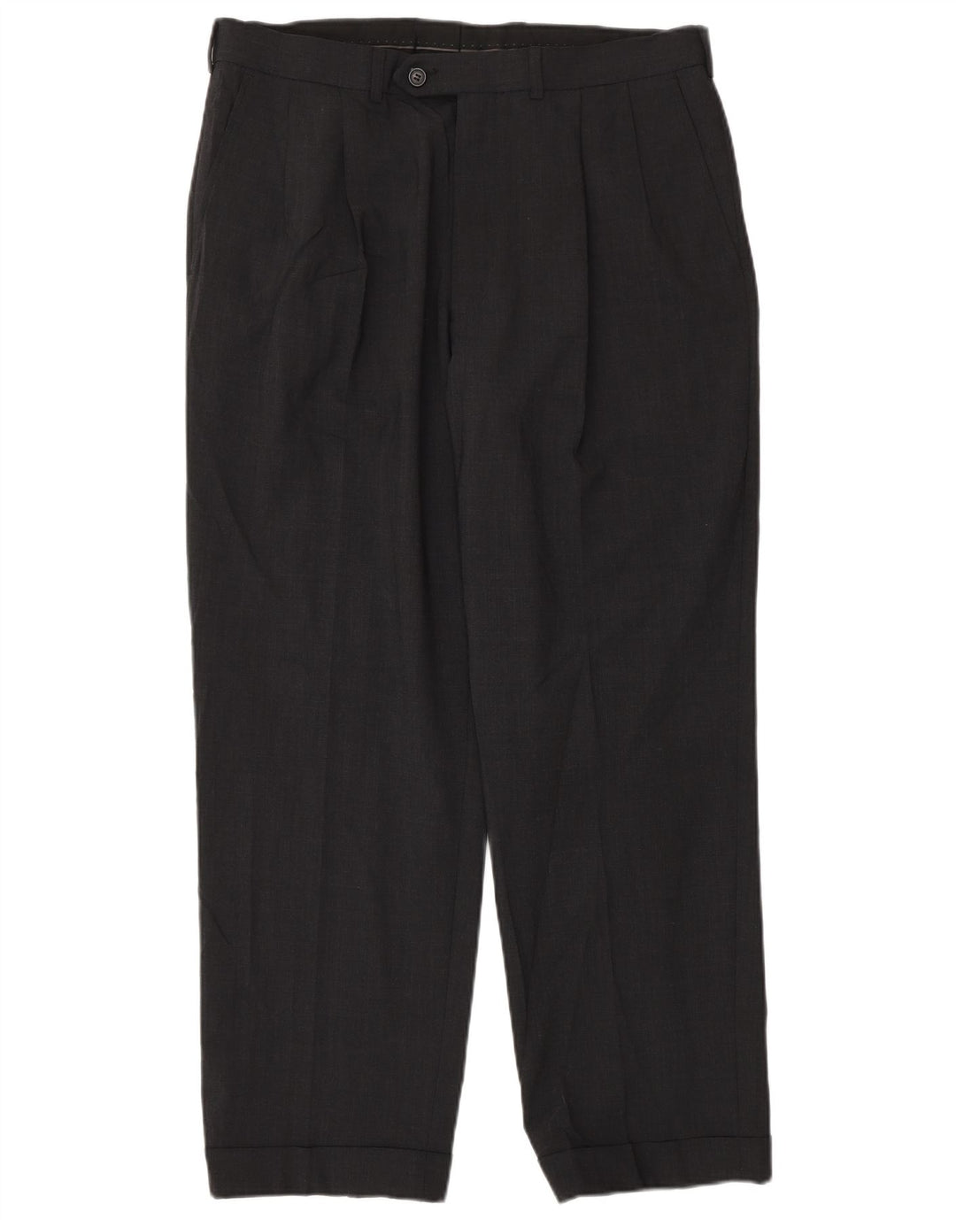 Pantaloni da abito con pegging sartoriali da uomo Marks & Spencer W34 L29 poliestere grigio