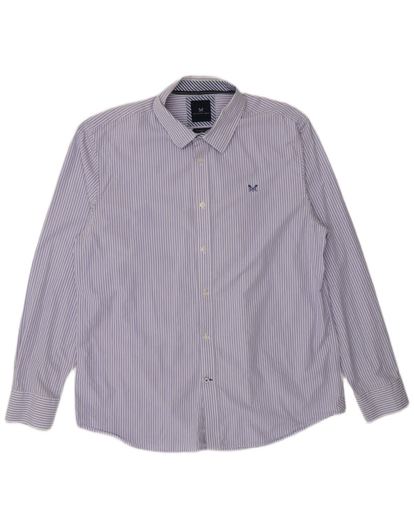 Crew Clothing Camicia da uomo dalla vestibilità classica XL in cotone gessato blu