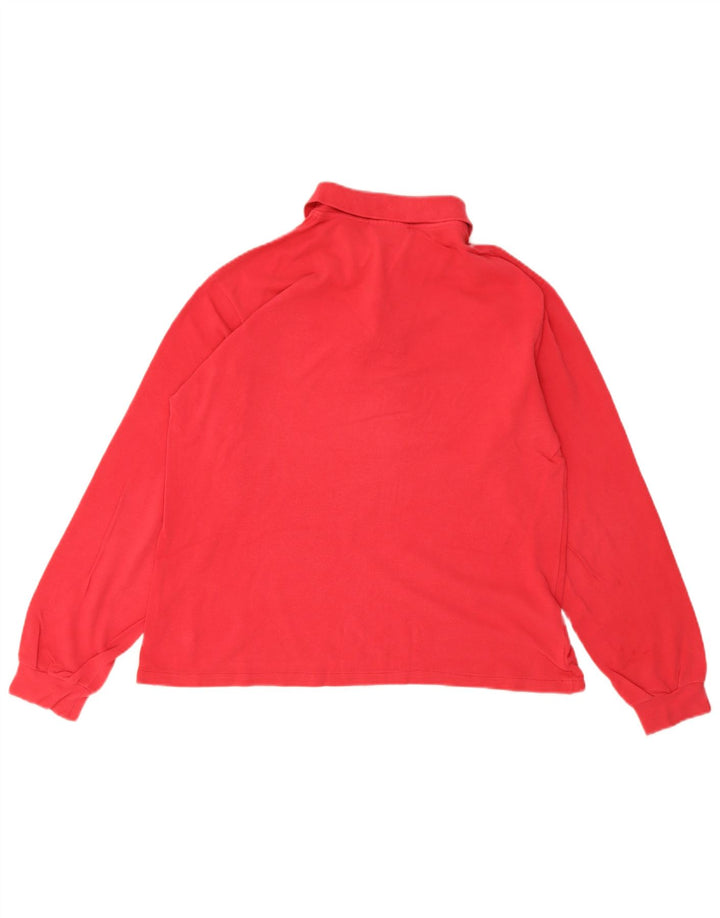 Polo da uomo a maniche lunghe Lacoste taglia 4, cotone rosso medio