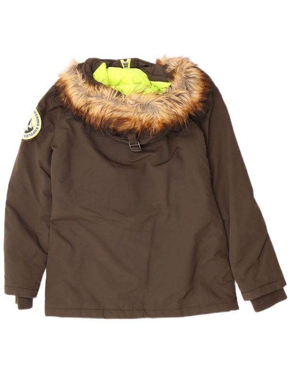 Giacca parka oversize da donna con cappuccio Superdry UK 10 Small Khaki Nylon