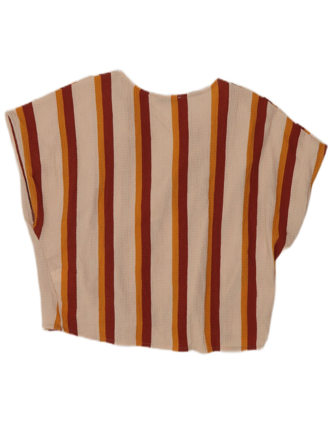 Zara Trafaluc camicetta da donna Top UK 14 grande poliestere a righe bianco sporco