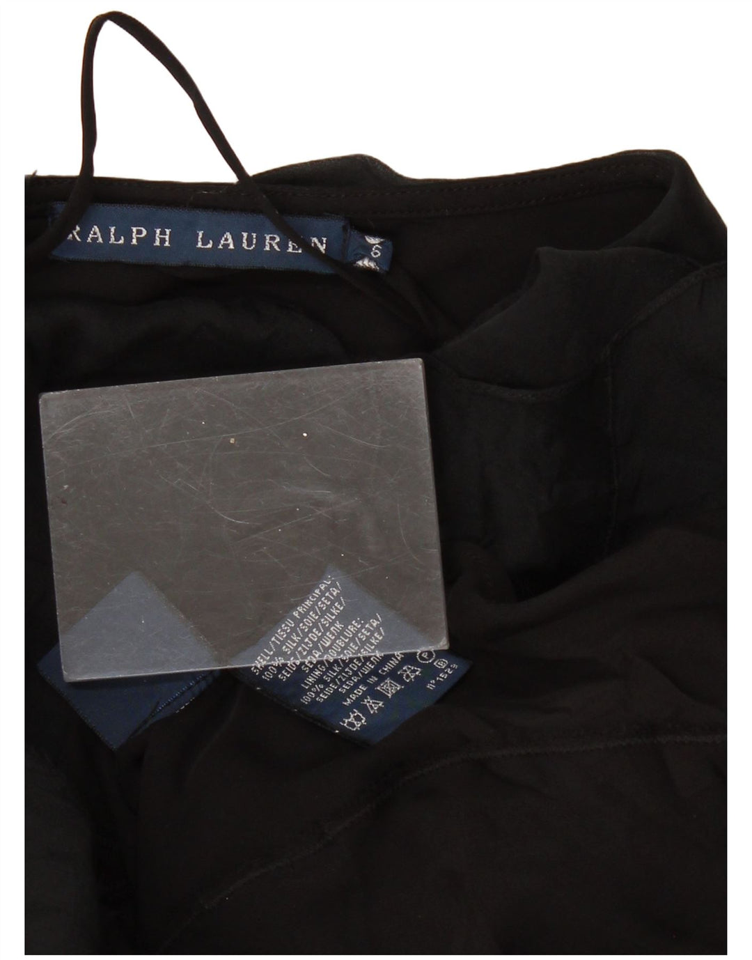 Gonna asimmetrica da donna RALPH LAUREN US 6 media W28 seta nera