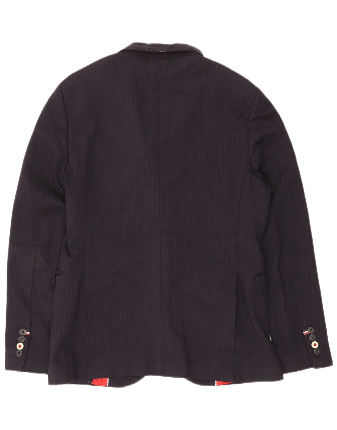 Giacca blazer da uomo a 2 bottoni Zara EU 50 media viscosa gessata blu navy