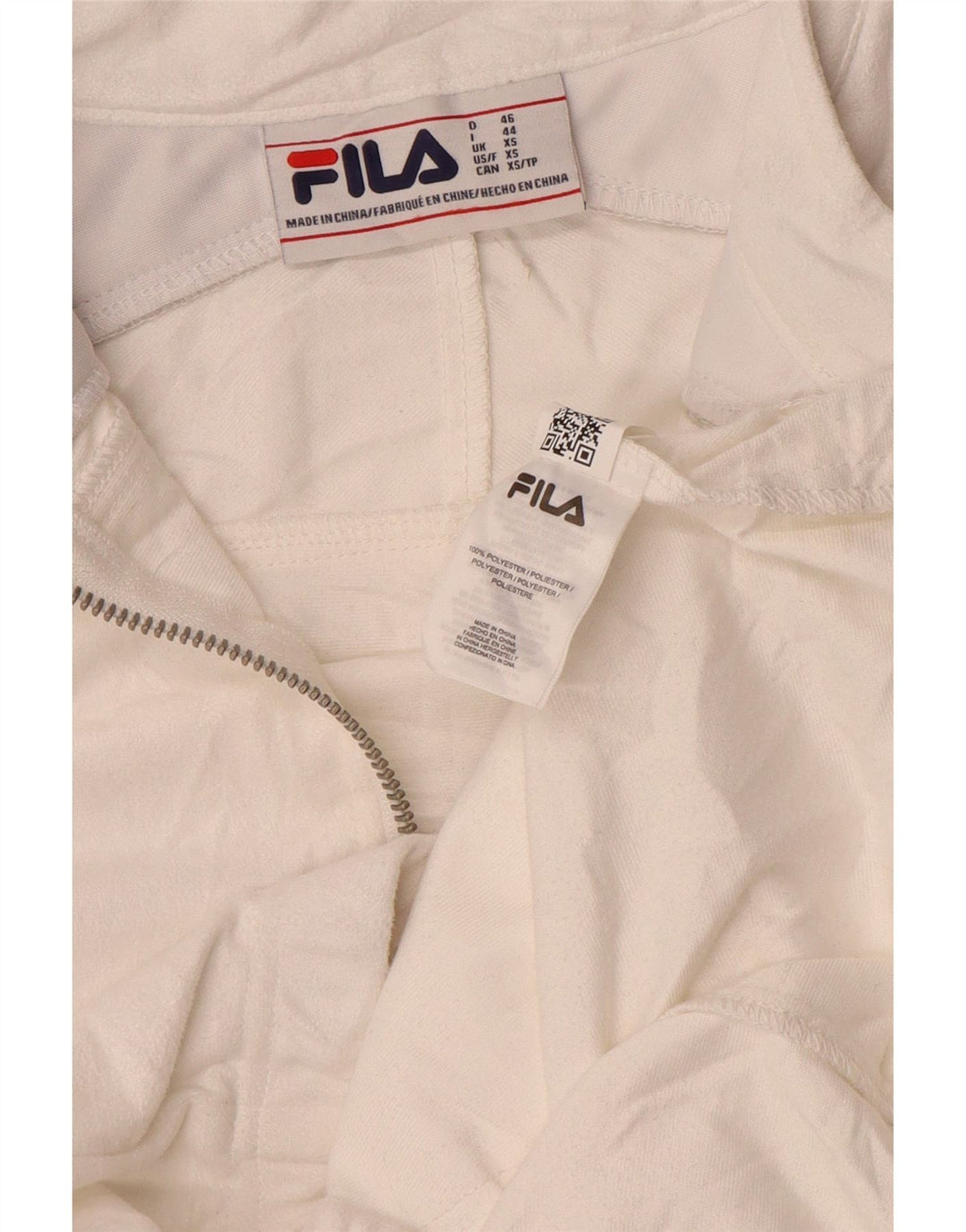 Giacca da ginnastica da uomo Fila XS in poliestere bianco