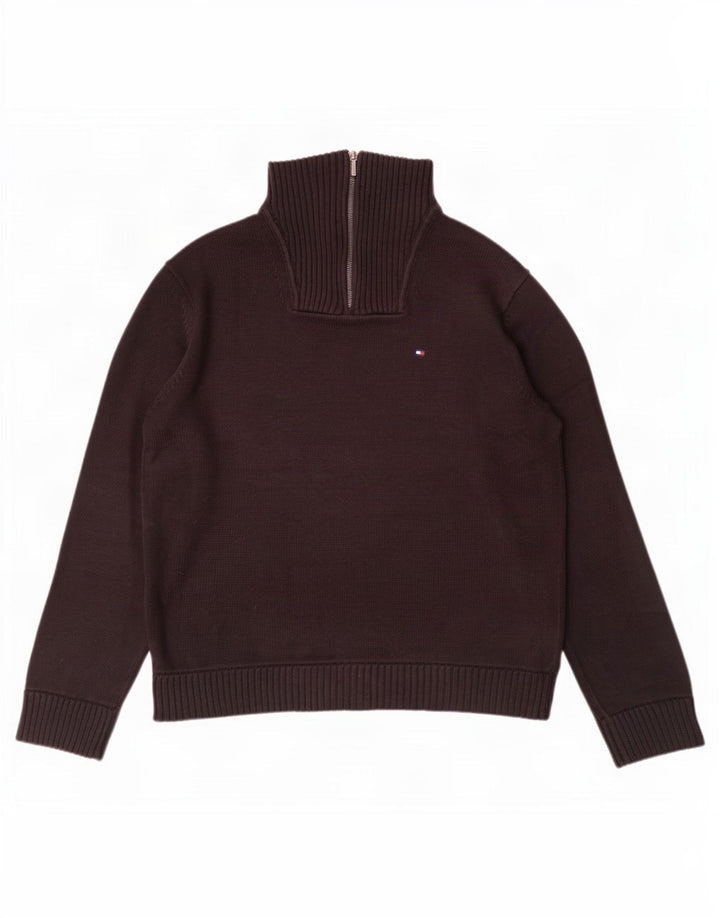 Maglione maglione con zip da uomo Tommy Hilfiger grande nero