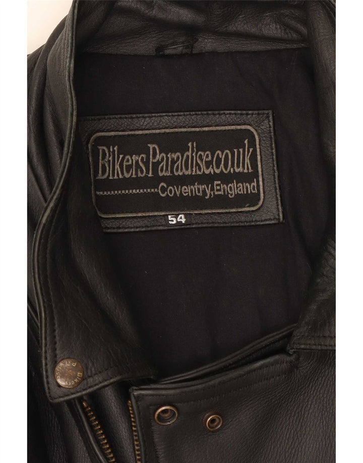 Giacca da motociclista in pelle da uomo Bikers Paradise EU 54 2XL Nera