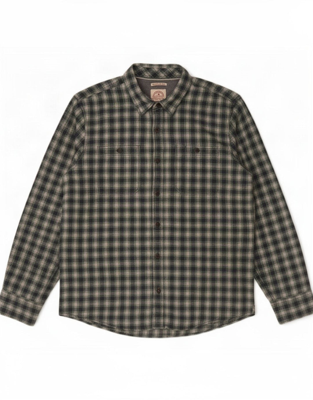 Fat Face Camicia da uomo in flanella vestibilità regolare XL in cotone a quadri verde