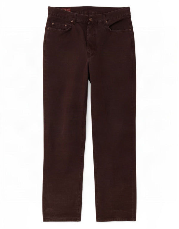 Pantaloni casual dritti da uomo Marlboro Classics W36 L32 cotone marrone