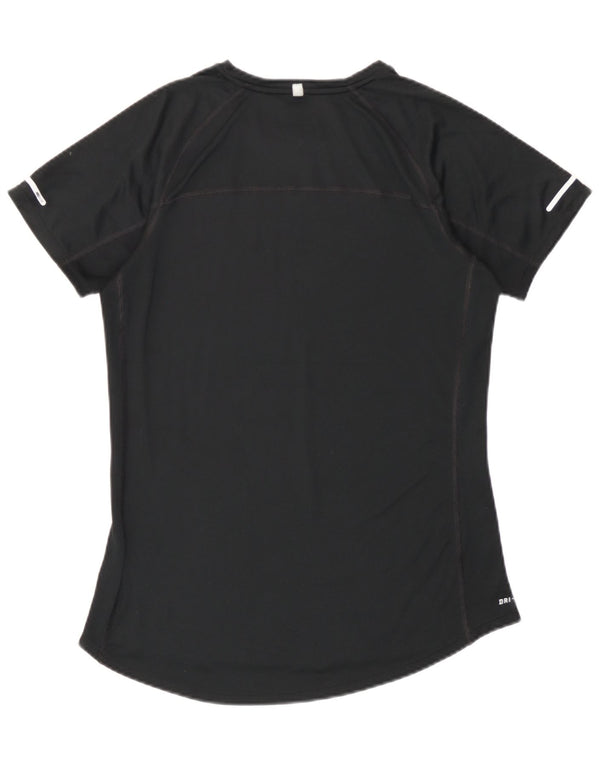 T-shirt Nike Dri Fit da donna Top UK 12 Medium Nero Poliestere
