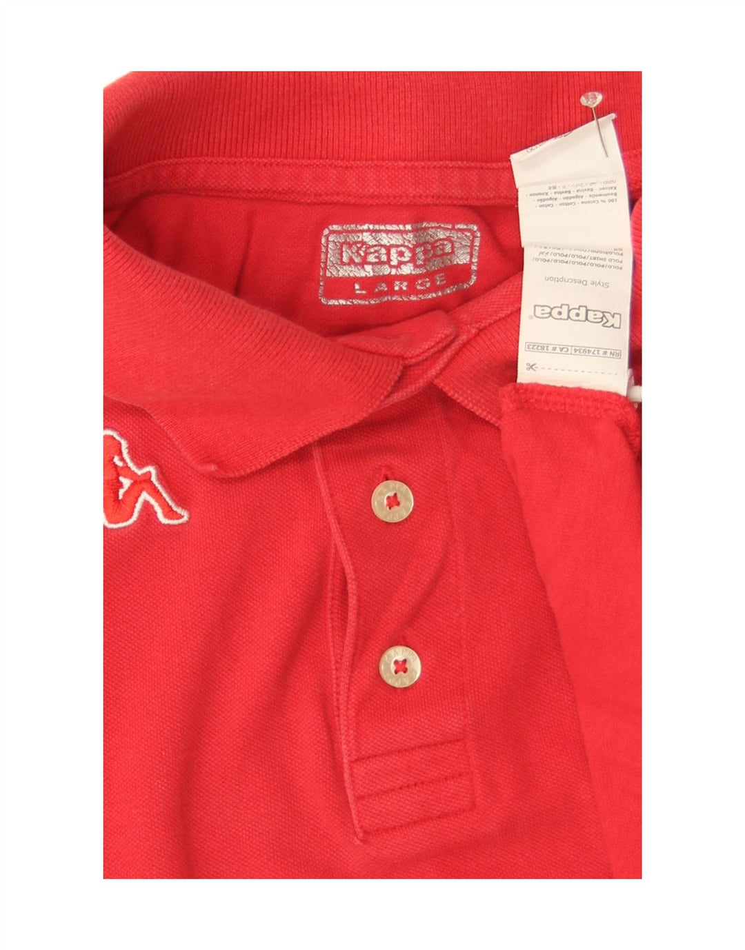 Polo Kappa Uomo Large Rossa In Cotone