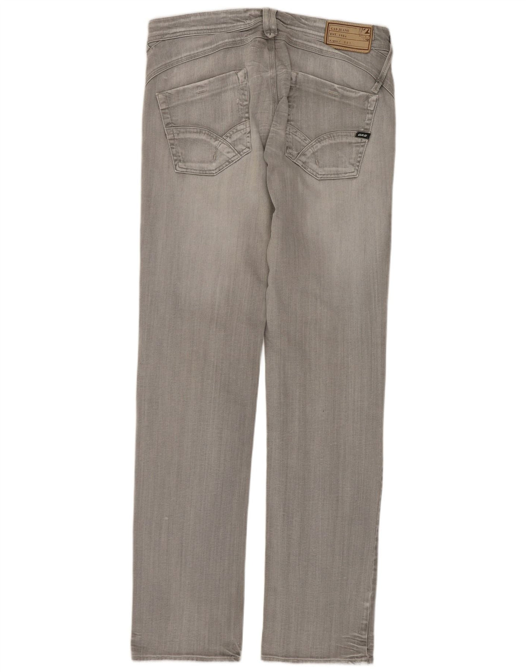 Jeans dritti invecchiati da uomo GAS W33 L33 cotone grigio