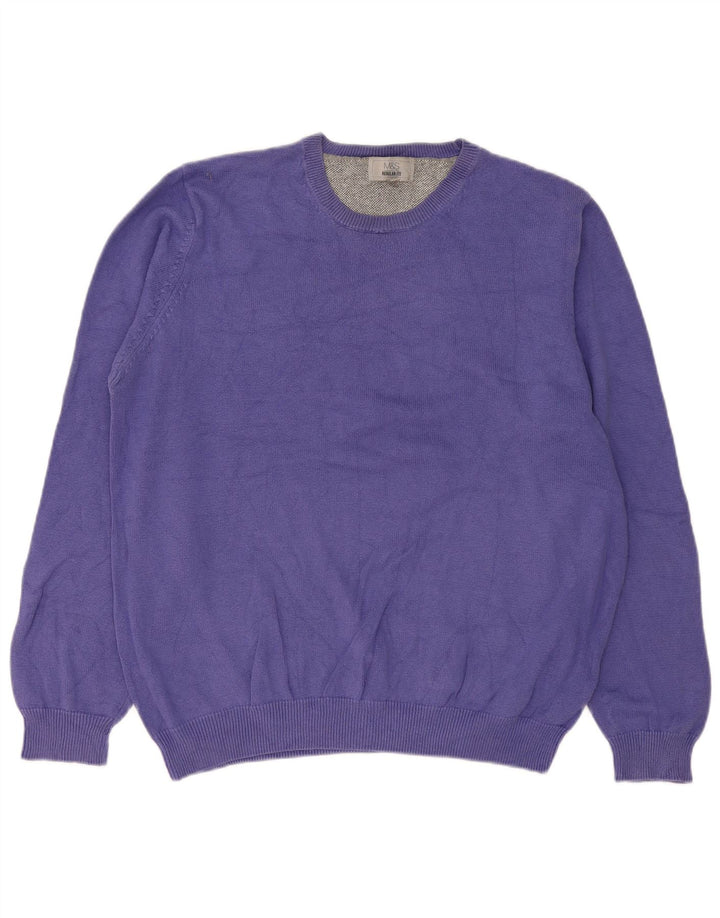 Maglione maglione girocollo vestibilità regolare da uomo Marks & Spencer grande viola