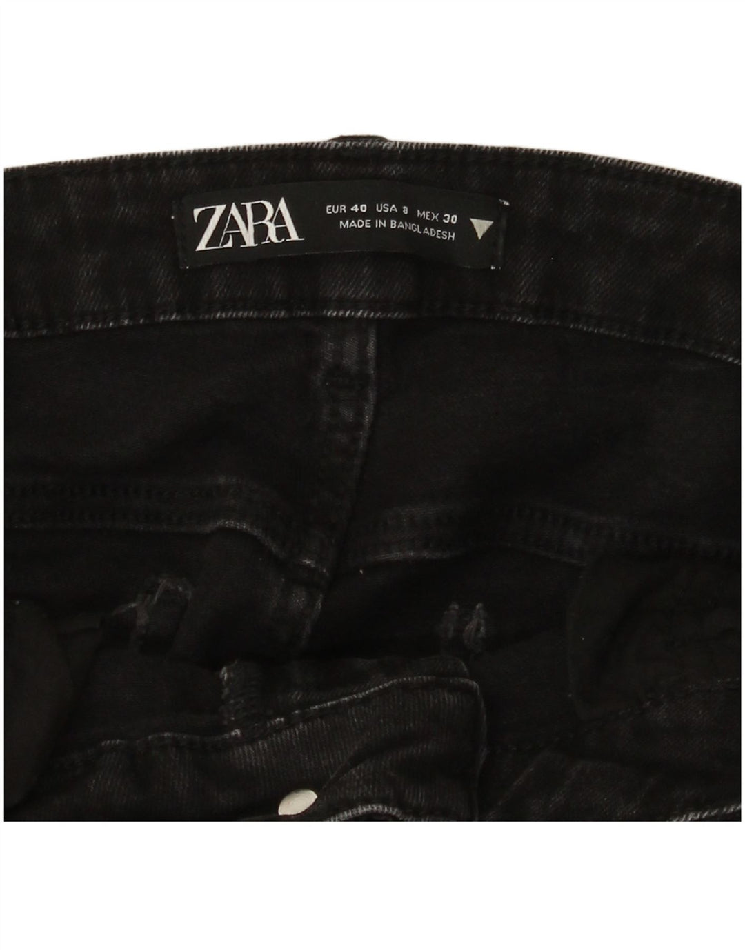 Jeans slim invecchiati da donna Zara EU 40 medio W30 L27 cotone nero