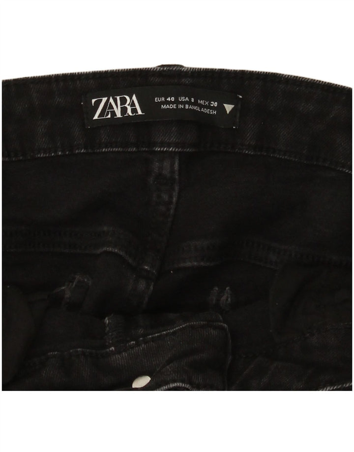 Jeans slim invecchiati da donna Zara EU 40 medio W30 L27 cotone nero