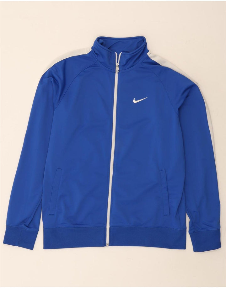 Giacca da tuta da uomo Nike, giacca grande, in poliestere color block blu
