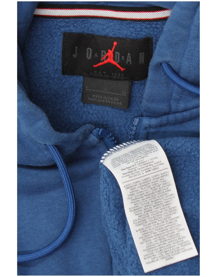 Felpa con cappuccio e zip Jordan da uomo piccola in cotone blu