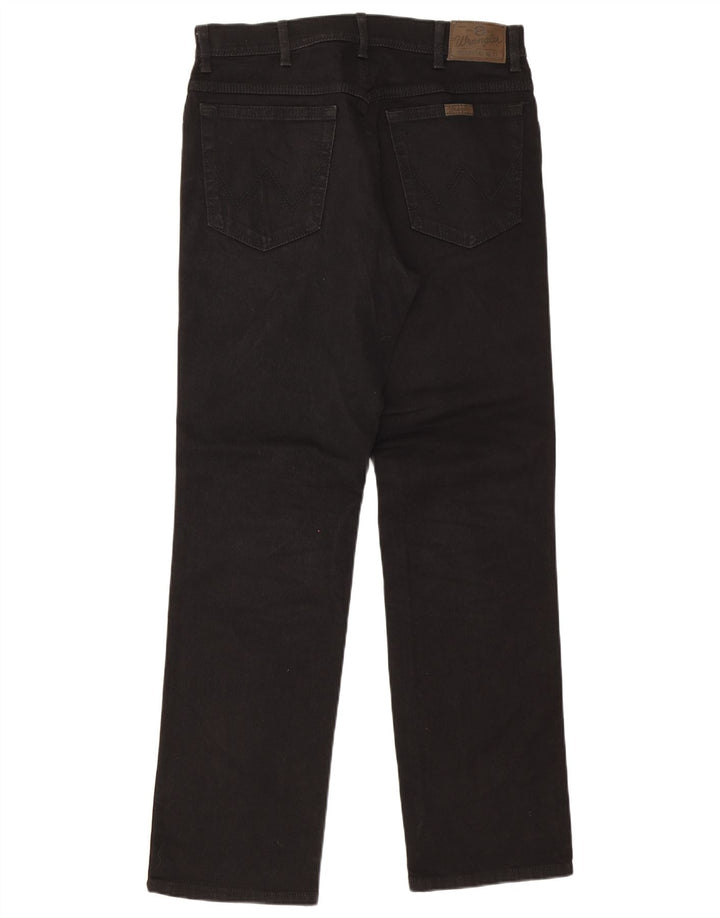 Jeans dritti da uomo Wrangler vestibilità regolare W34 L32 cotone nero
