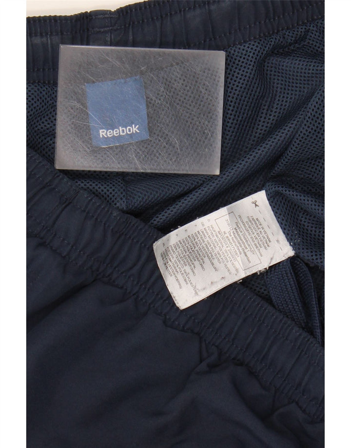 REEBOK Mens Tracksuit Trousers Joggers Medium Navy Blue Polyester