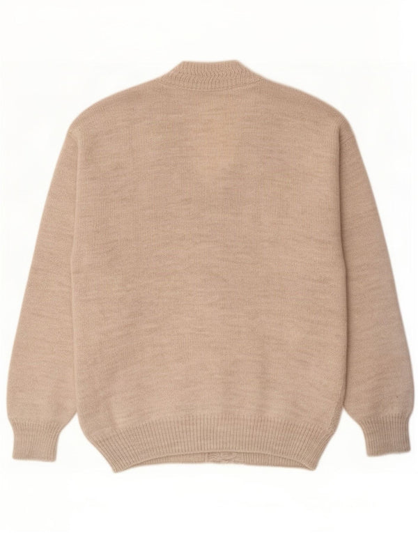 Vintage Mens Cardigan Sweater Large Beige