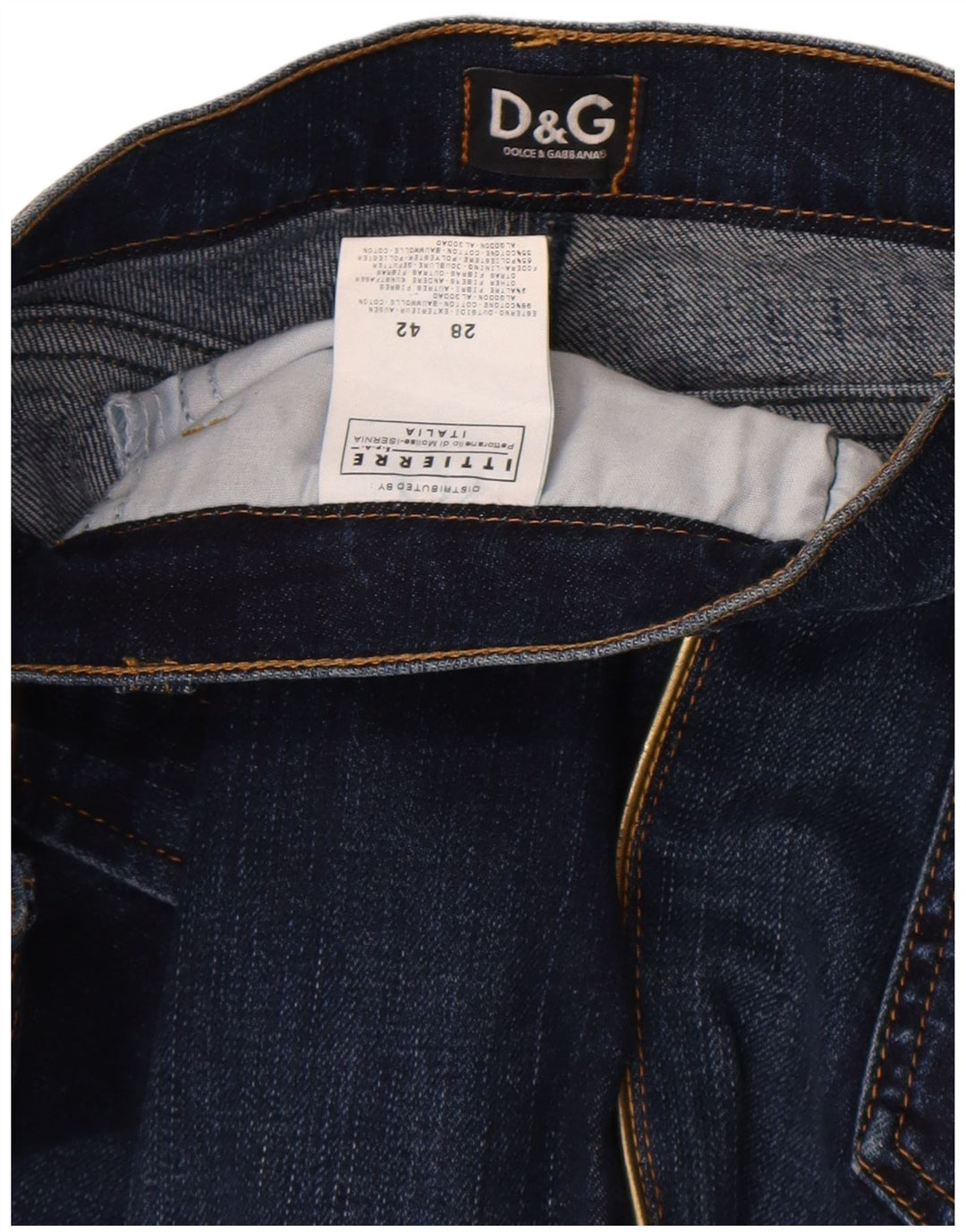 Jeans slim grafici da donna Dolce & Gabbana IT 42 medio W28 L34 blu navy