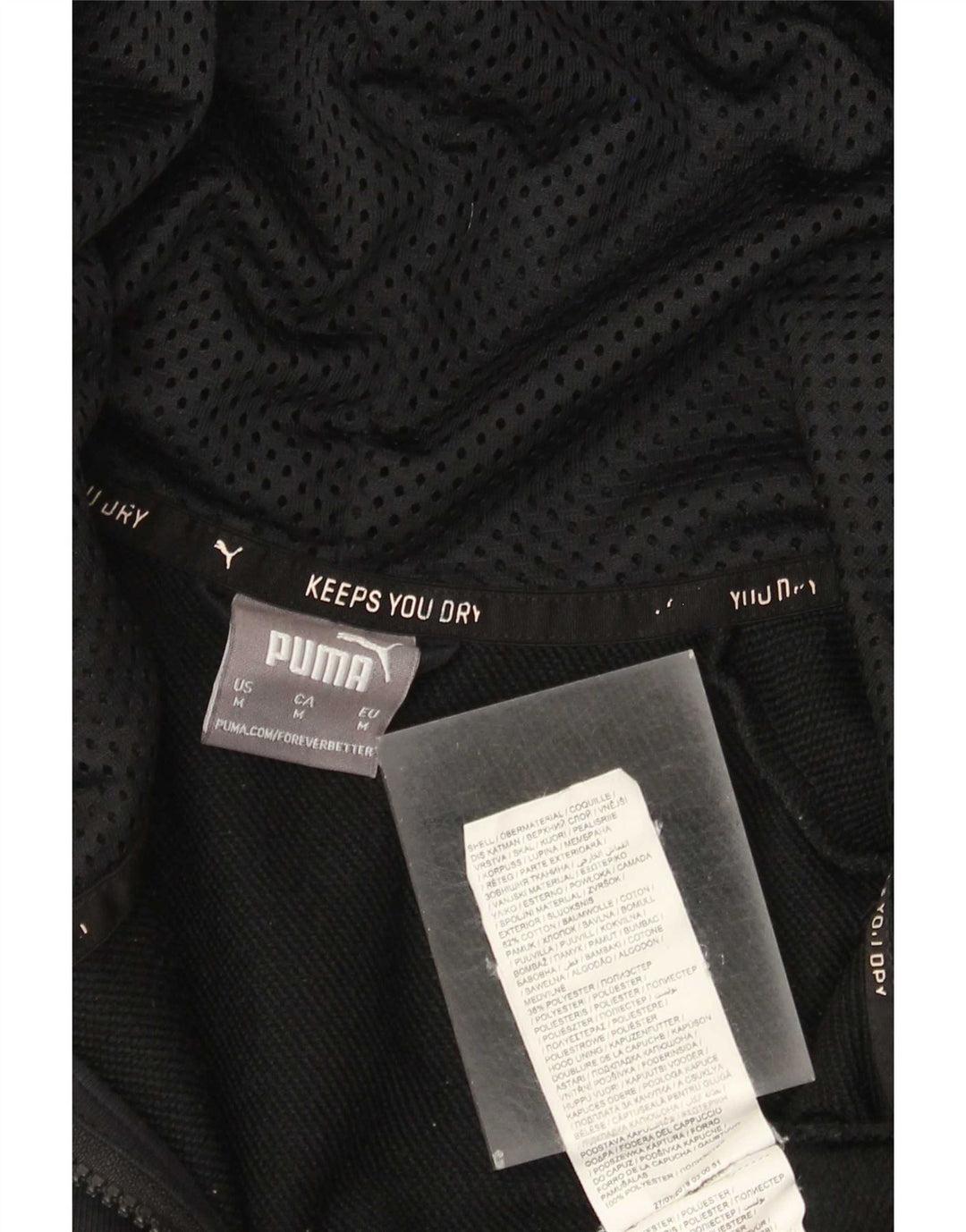 Felpa con cappuccio e zip grafica da uomo Puma in cotone nero medio
