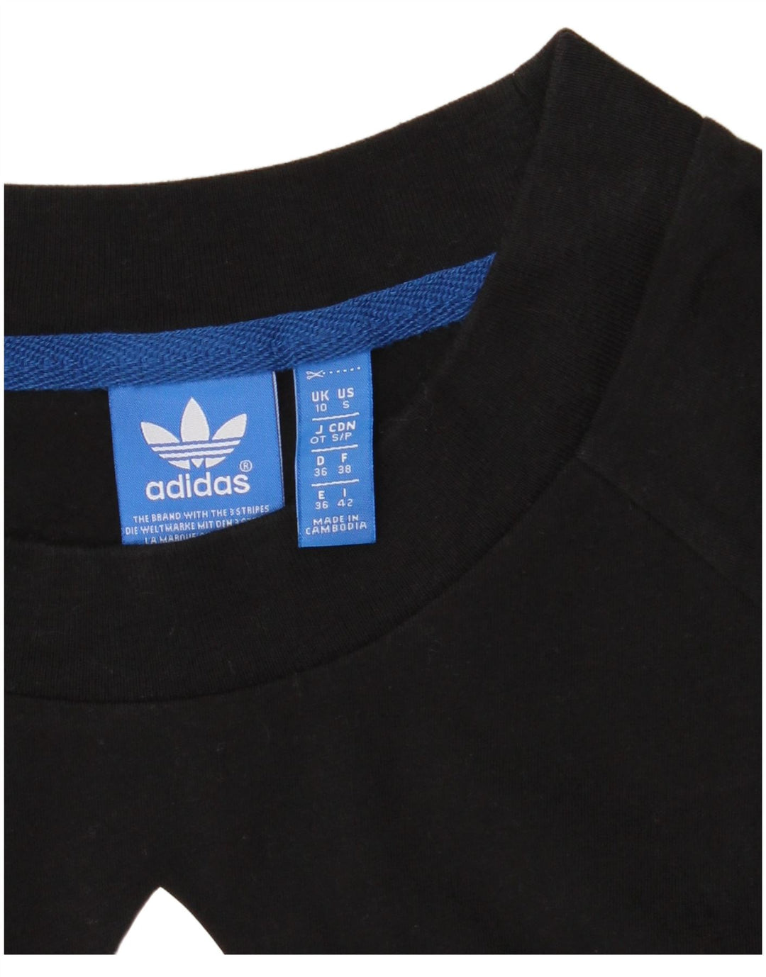 T-shirt grafica da donna Adidas Top UK 10 piccola nera