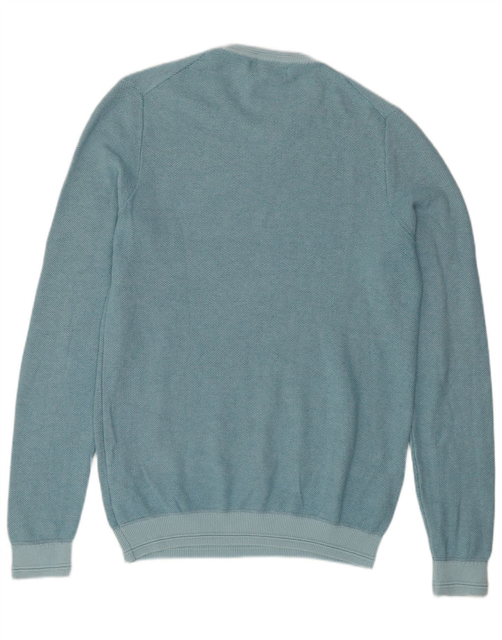 Maglione maglione girocollo da uomo Marks & Spencer piccolo cotone turchese