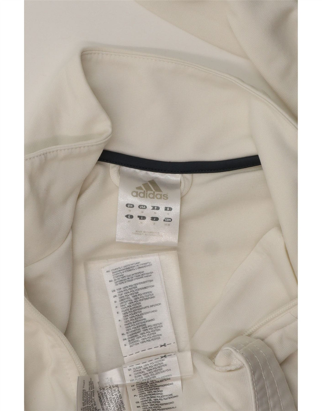 Giacca da tuta da uomo ADIDAS, giacca in poliestere color block bianco medio